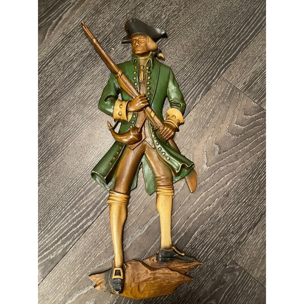 Vintage Sexton Minute Man Cast Metal Wall Hanging - 21"